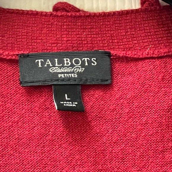 Talbots Red Ruffled Cardigan - Picture 3 of 13
